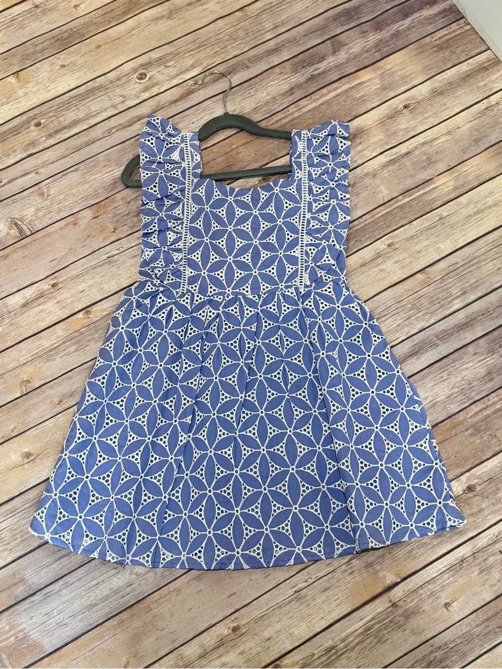 Janie and Jack Blue Eyelet-Style Pattern Sundress